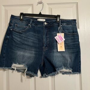 Risen Brand Dark Blue Jean Shorts Size 3x